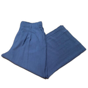 HALARA Navy Relaxed Wide Leg Trouser Pants
